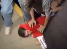 Moveon.org protestor Lauren Valle on the ground